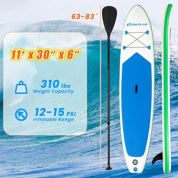 11 ft. Inflatable Stand Up Paddle Board with Accessories Paddle Hand Pump Repair Kit, Blue