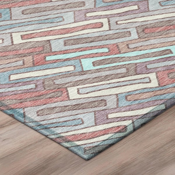 Chantille Machine Washable Indoor/Outdoor Abstract ACN3055 Mauve 3 ft. x 5 ft. Area Rug