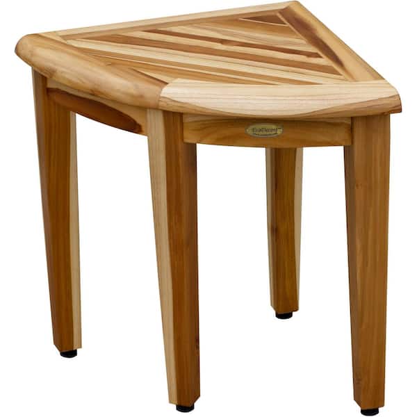 EcoDecors EarthyTeak Oasis Teak Corner Shower Bench