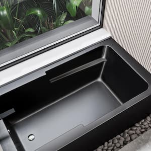 Voltaire 54 in. Left Drain Rectangular Alcove Bathtub in Matte Black