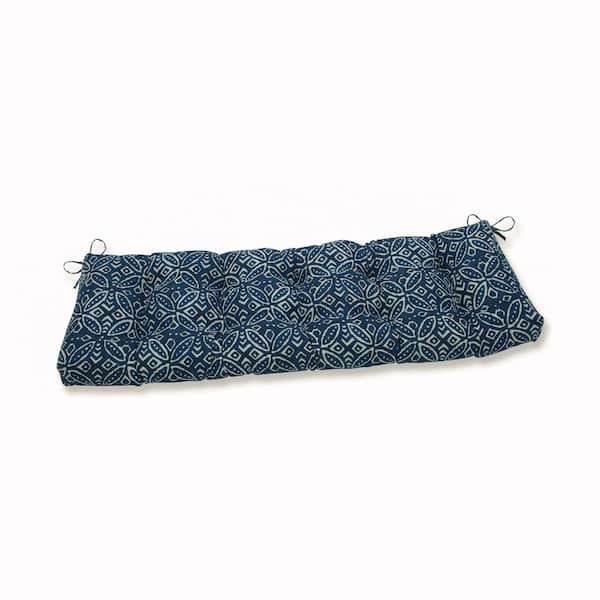 Pillow Perfect Novelty Rectangular Outdoor Bench Cushion in Blue