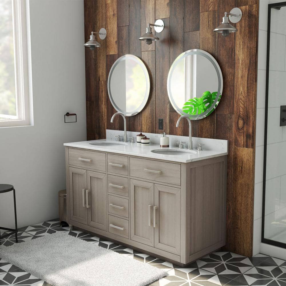 DreamLine Dexterity 60 in. W x 22 in. D x 34 in . H Oak