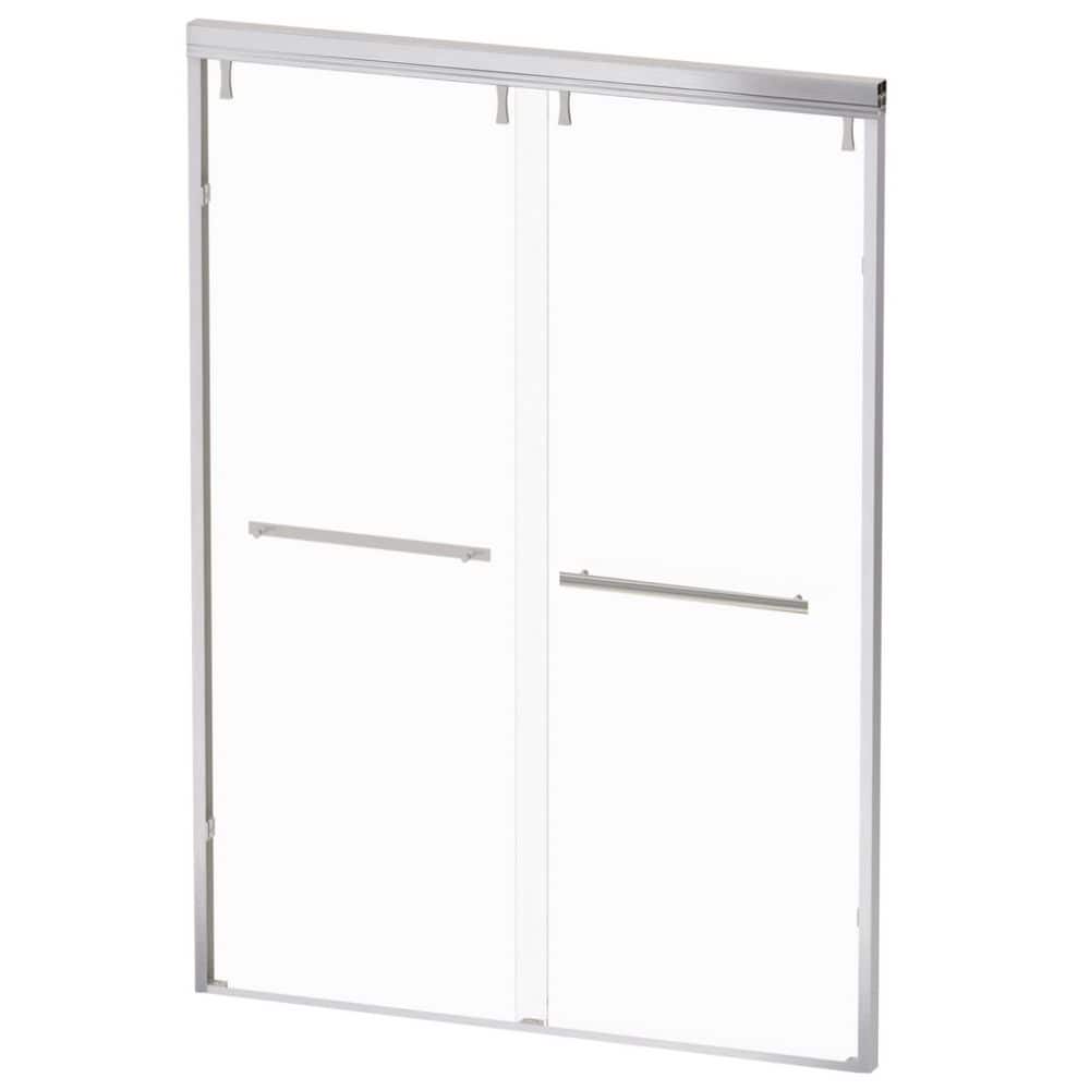 44 in.-48 in. W x 72 in. H Semi-Frameless Double Sliding Shower Door in Brushed Nickel with Clear Tempered Glass price history on PriceWatchPro