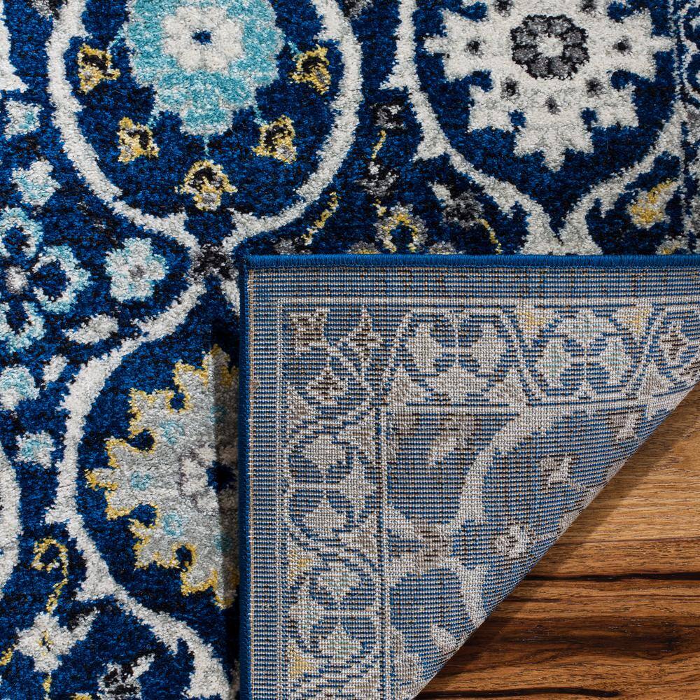 Royal Ivory Floral Motif Synthetic 9' x 12' Area Rug