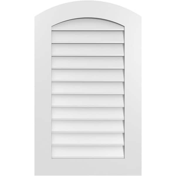 Ekena Millwork 22 in. x 36 in. Arch Top Surface Mount PVC Gable Vent: Functional with Standard Frame