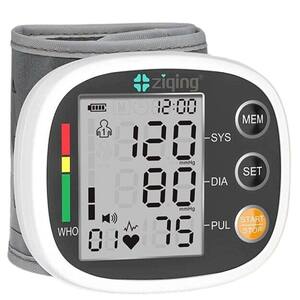 Digital Wrist Blood Pressure Monitor with LCD Heart Rate, Gray