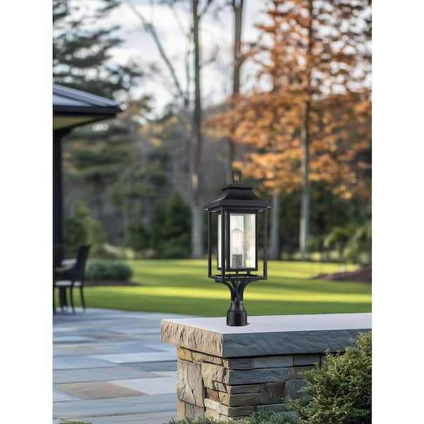 Bel Air Lighting Bosque 23.375 in. 1-Light Black Metal Hardwired