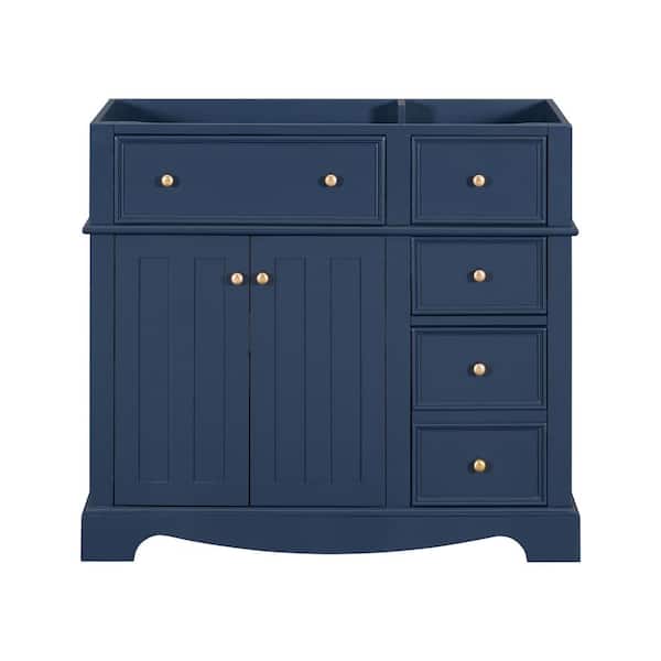 Staykiwi 36 in. Bath Vanity Cabinet without Top in Blue Unassembled