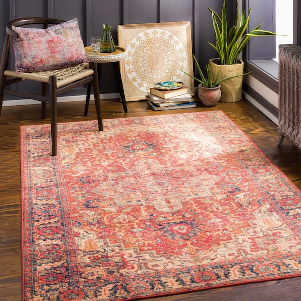 Lyndon Burnt Doormat 3 ft. x 4 ft. Indoor Machine-Washable Area Rug