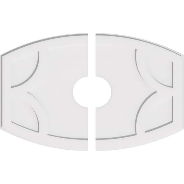 Ekena Millwork 40 in. W x 26-5/8 in. H x 7 in. ID x 1 in. P Kailey Architectural Grade PVC Contemporary Ceiling Medallion (2-Piece)