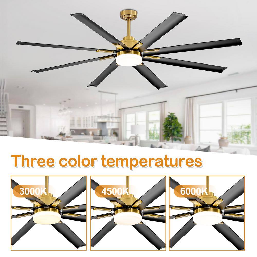 Vincent 72'' Black and Gold Aluminum Ceiling Fan with Remote