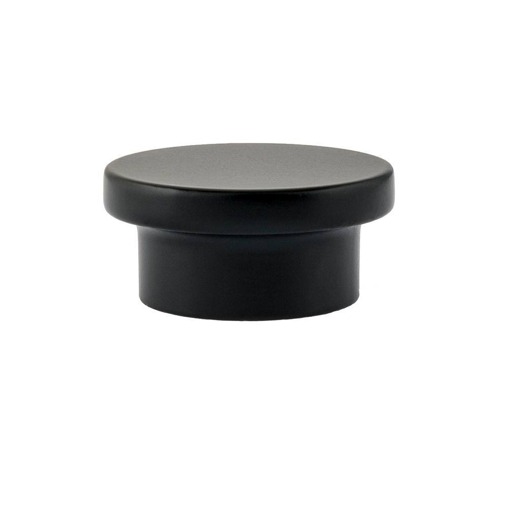 Matte Black Round Modern Cabinet Knob with Mounting Hardware