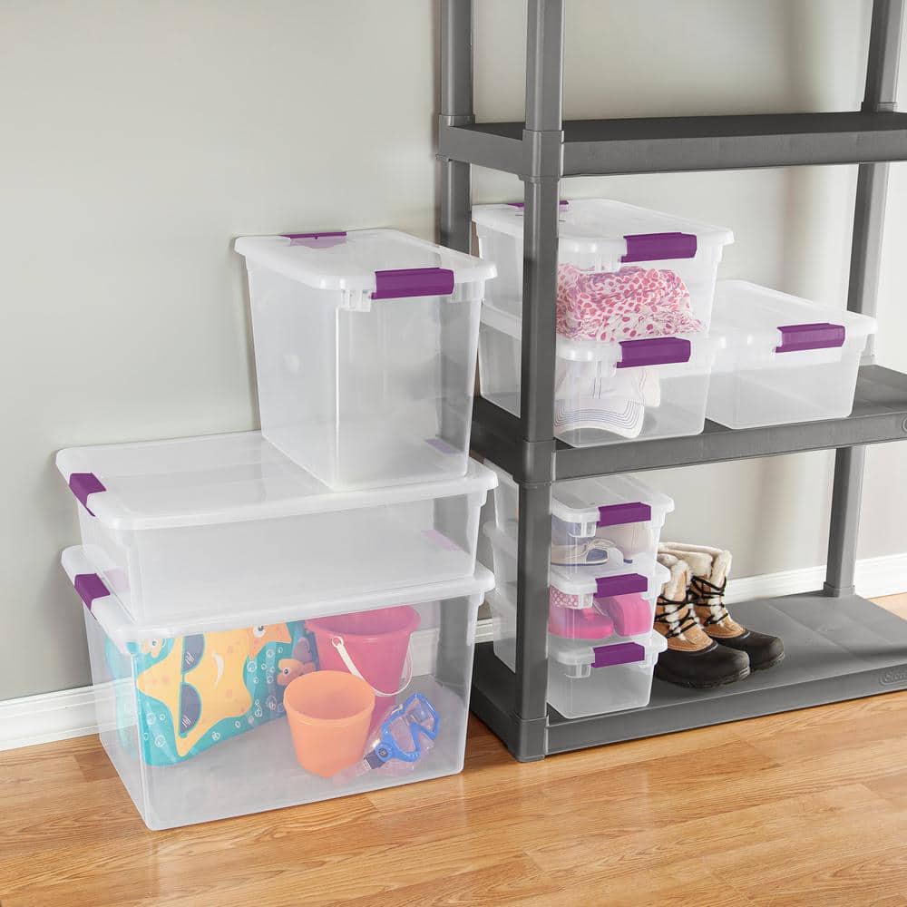 ClearView Kids' Room 27 Quart Plastic Stackable Storage Box with Latch Lid