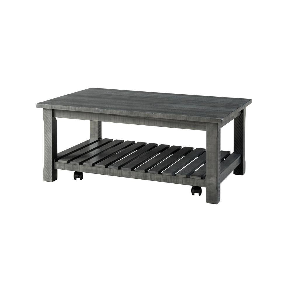 Espresso Hillsboro Rustic Pine Wood Coffee Table with Storage