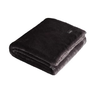 Solid Ganache Brown 50 x 60 Faux Fur Throw Blanket