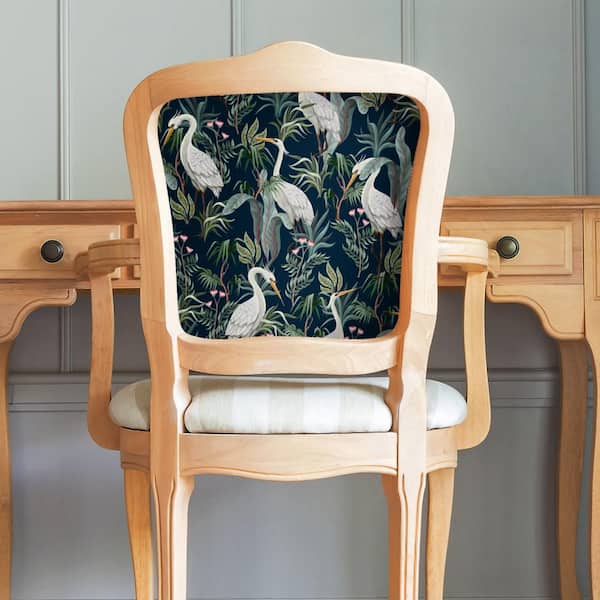 16 in. x 24 in. Blue No Egrets Vinyl Wallpaper Panel (8-Pack) Covers 21.33 sq. ft/Package