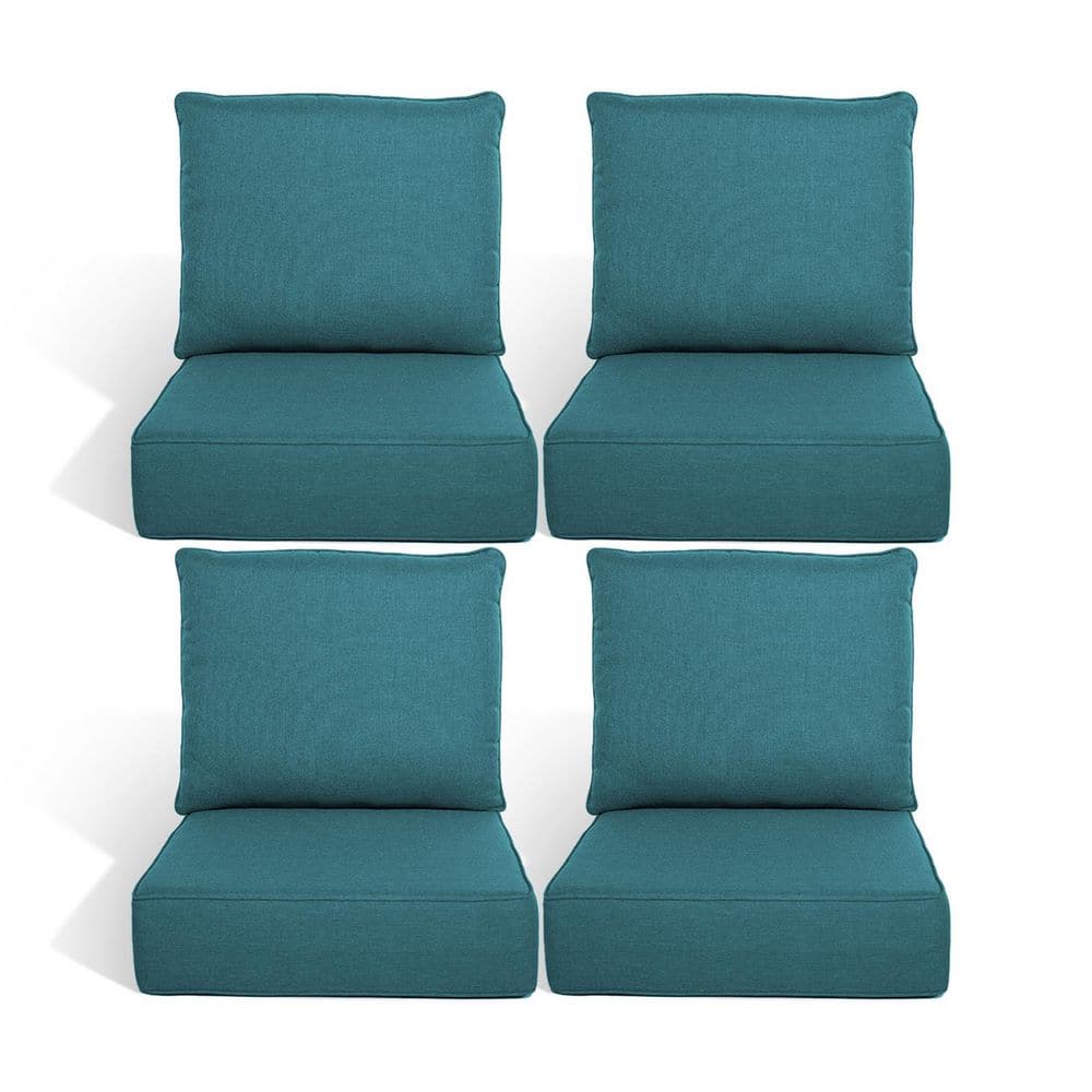 Duraolex 22 in. W x 24 in. D x 6 in. Thick 8-Piece Deep Seating Outdoor Lounge Chair Olefin Cushion, Peacock Blue price history on PriceWatchPro