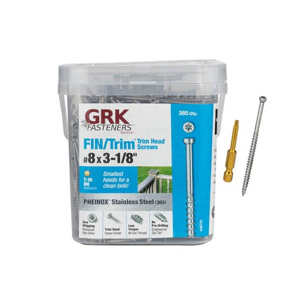 GRK Fasteners #8 x 3-1/8 in. Pheinox Stainless Steel Star Drive Trim ...