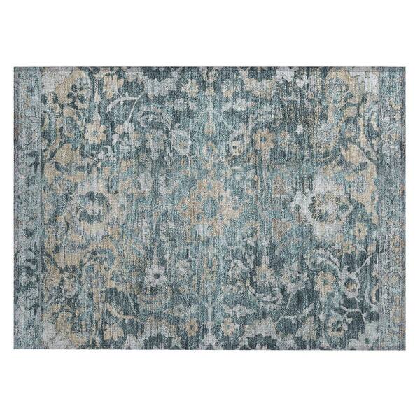 Chantille Machine Washable Indoor/Outdoor Abstract ACN3165 Teal 2 ft. x 3 ft. Accent Rug