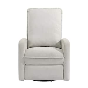 Bilana, Ivory Linen, Fabric Gliding, Swivel Recliner with Quiet motion features
