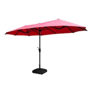 13 ft. Market Patio Umbrella 2-Side in Red with Mobile Base