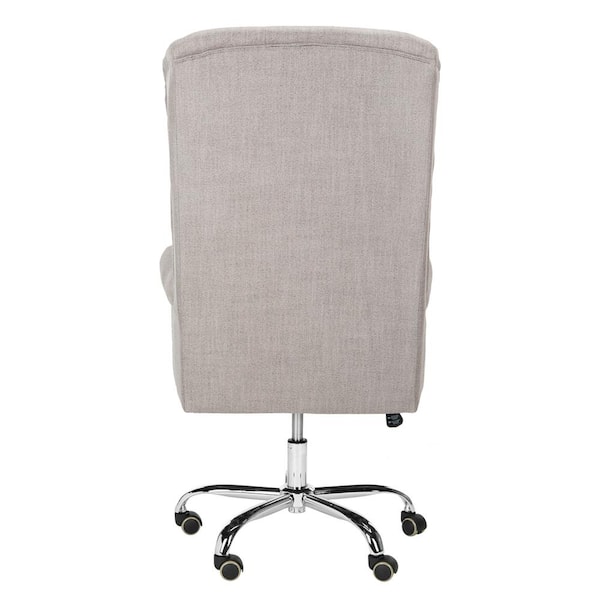 Flash Furniture Ivory Microfiber Classic Executive Swivel Office Chair with Driftwood Arms and Base