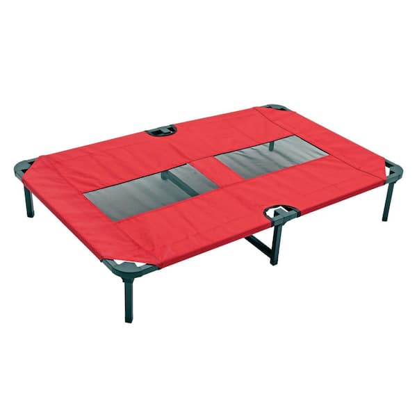 Extra Large 48 in. Red Elevated Pet Bed Comfort Cot