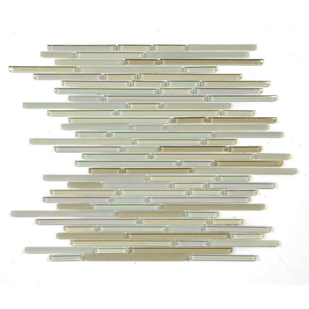 New Era Beige 12 in. x 12 in. Interlocking Mixed Glass Mosaic Wall Tile (10 sq. ft./Case) price history on PriceWatchPro