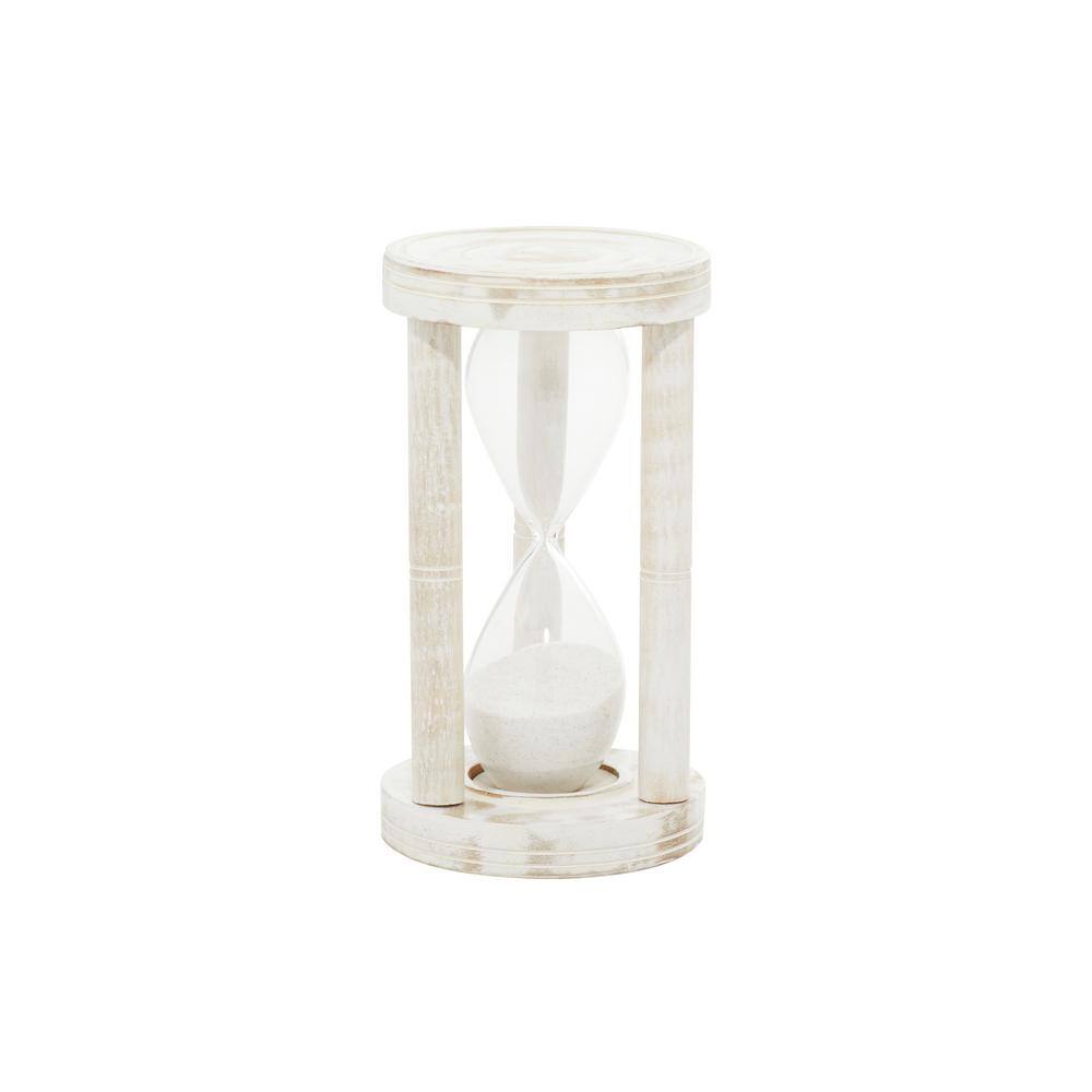 Litton Lane White Wood Farmhouse Cottage Timer The Home Depot