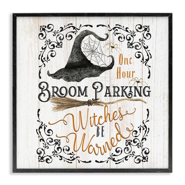 Stupell Industries Rustic Broom Parking by Deane Beesley 1 Piece Framed Graphic Print Typography Poster Art Print 12 in. x 12 in.