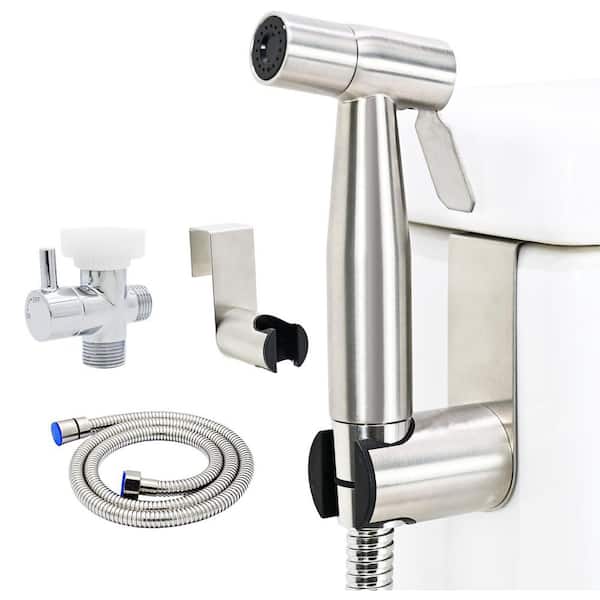 Handheld Toilet Bidet Attachment Sprayer, Water Pressure with Hose, Feminine and Pet Wash Kit for Cloth Diaper Cleaning