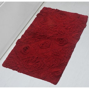 Modesto Bath Rug 100% Cotton Bath Rugs Set, 24 in. x40 in. Rectangle, Red