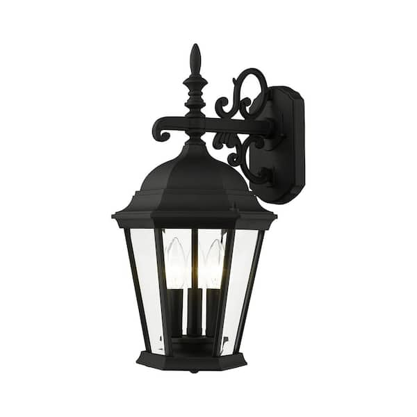 Livex Lighting Hamilton 9.5 in. Textured Black Outdoor Wall Lantern