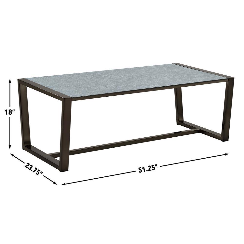 Mazie 51" Rectangular Gray Mirrored Glass Coffee Table