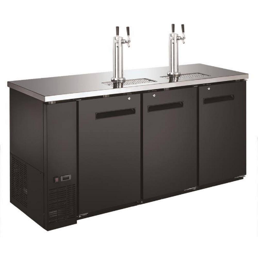 Cooler Depot Four Taps Dual Taps Per Tower Three 1/2 in. Barrel Keg Dispenser Kegerator with Two