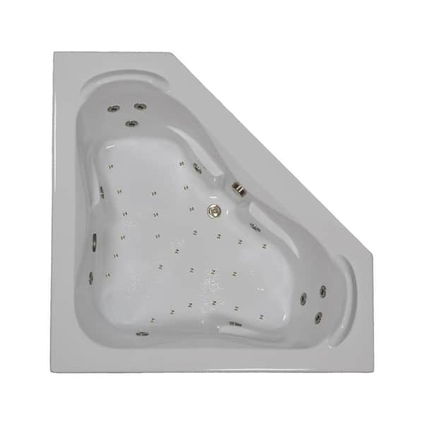 Comfortflo 60 in. Corner Drop-in Air and Whirlpool Bath Bathtub in White