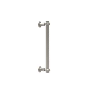 Contemporary 12 in. Back to Back Shower Door Pull with Twisted Accent in Satin Nickel