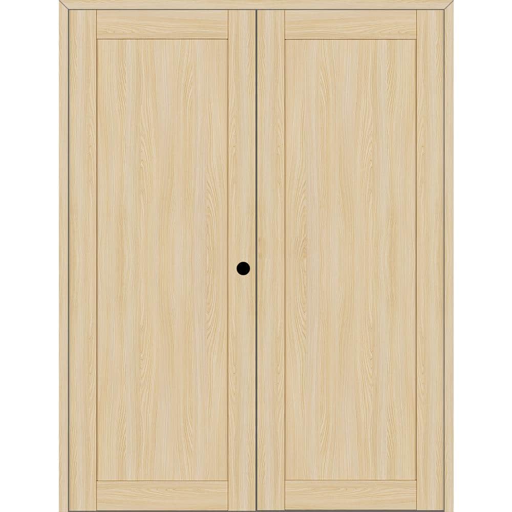 1 Panel Shaker 60 in. x 84 in. Left Active Loire Ash Wood Composite Double Prehung Interior Door price history on PriceWatchPro