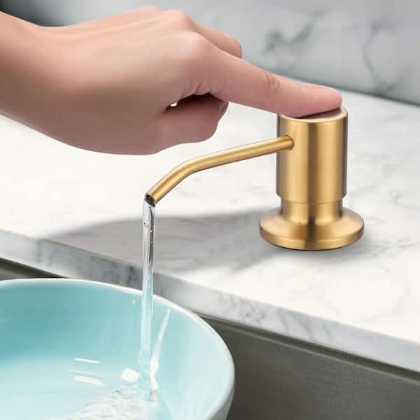 VEVETTA Brushed Gold Stainless Steel Soap Dispenser for Kitchen