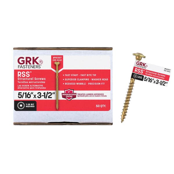 GRK Fasteners 5/16 in. x 3-1/2 in. Brass Star Torx Drive Low