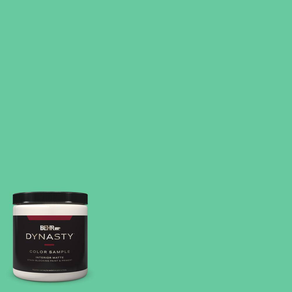 BEHR DYNASTY 8 oz. #470B-4 Intense Jade Matte Stain-Blocking Interior ...