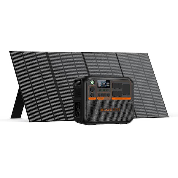 2400/3600-Watt Continuous Peak Output Power Station AC200PL Push Button Start LiFePO4 Battery Generato/350W Solar Panel