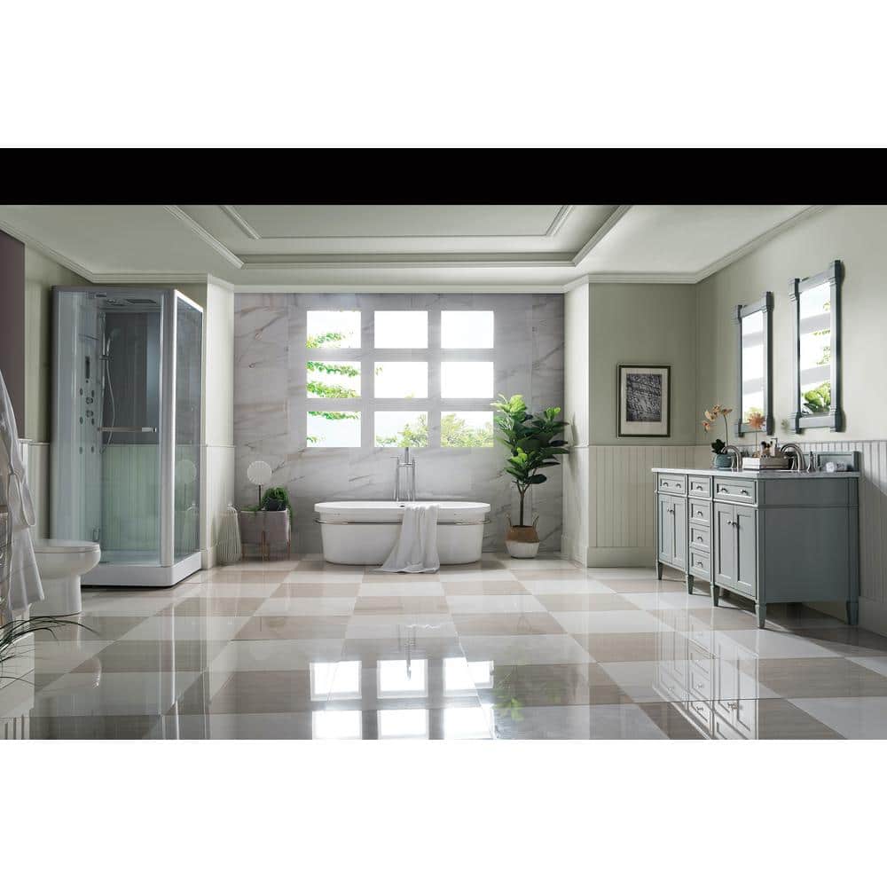 Brittany 72 in. W x 23.5 in. D x 34 in. H Double Bath Vanity in Urban Gray with Marble Top in Carrara White price history on PriceWatchPro