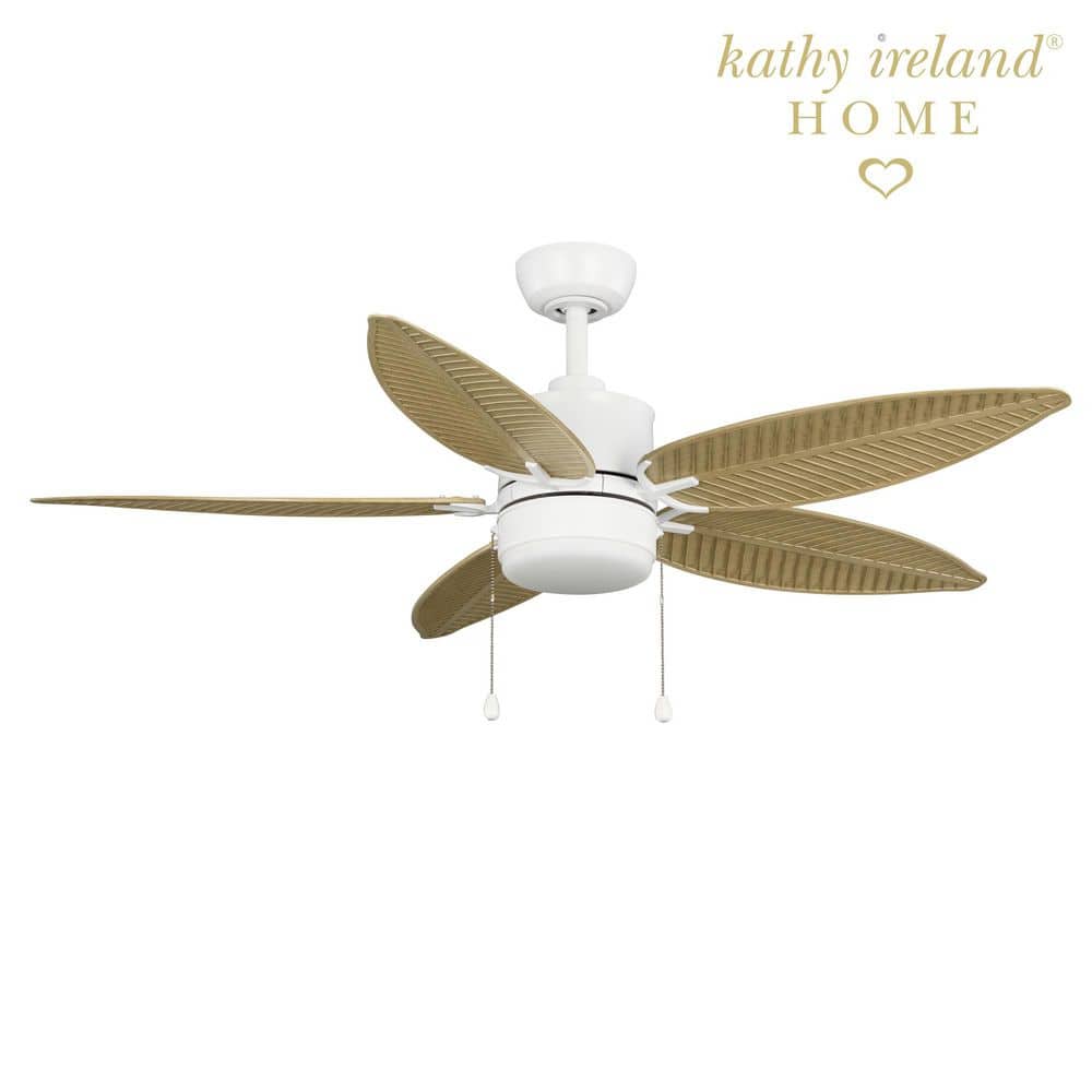 52 in. Olena Indoor/Outdoor Matte White Downrod Ceiling Fan with White Adjustable LED Light and Pull Chains price history on PriceWatchPro