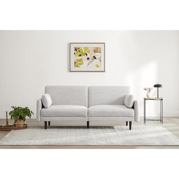 Spruce & Spring Phoebe 73 in. Straight Arm Fabric Straight Sofa in Ivory