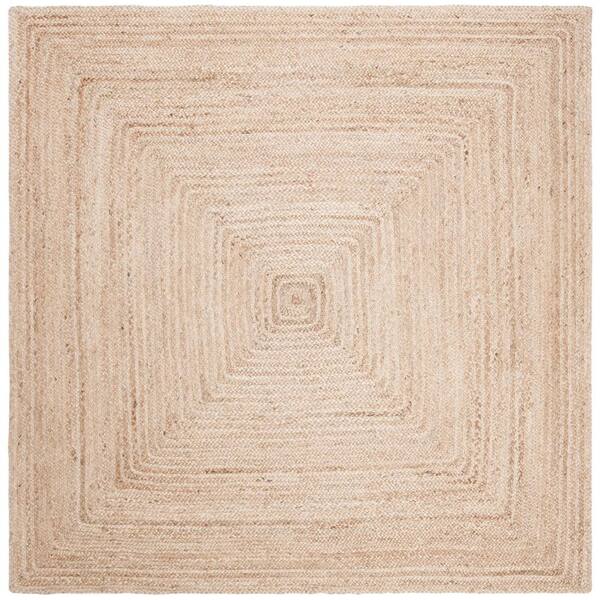 SAFAVIEH Cape Cod Natural 5 ft. x 5 ft. Solid Color Border Square Area Rug