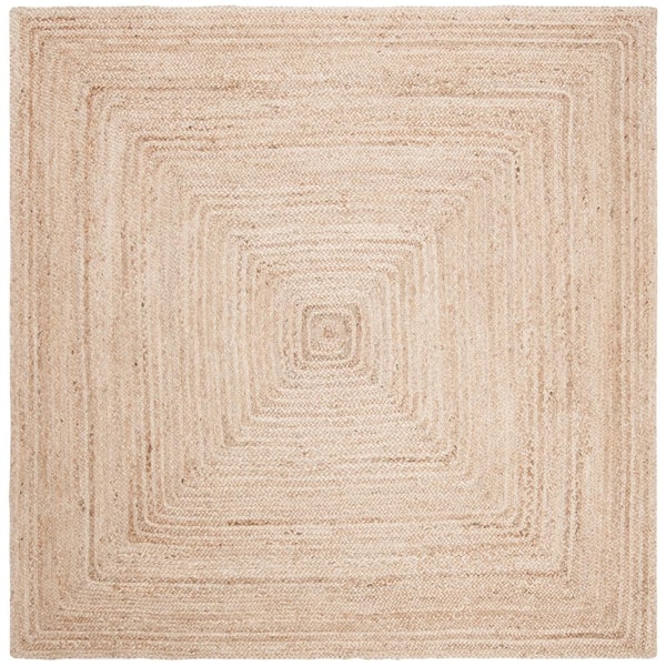 SAFAVIEH Cape Cod Natural 8 ft. x 8 ft. Solid Color Border Square Area Rug