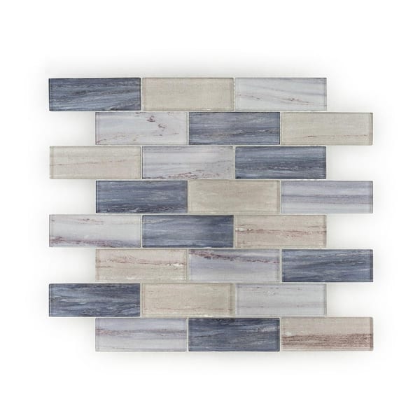 Jeffrey Court New Moon Blue 11.875 in. x 11.625 in. Interlocking Glossy Glass Mosaic Tile (14.38 sq. ft./Case)