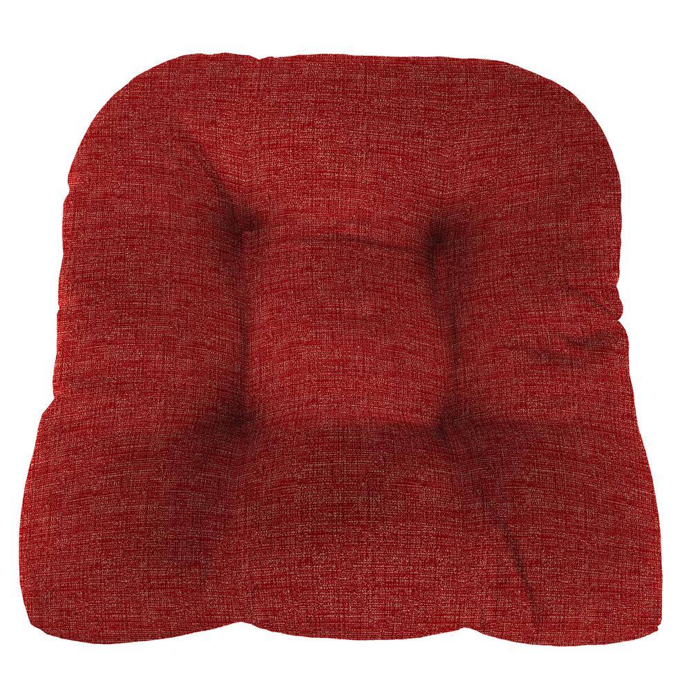 Posh Saucy Red Tufted Outdoor Wicker Cushion Set