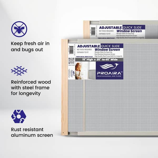 45 in. x 15 in. Adjustable Frame Quick Slide Window Screen (Pack of 12)